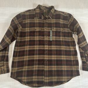 NWT Men’s Size XL Timberland Brown‎ Plaid Heavy Flannel Shirt Pockets New